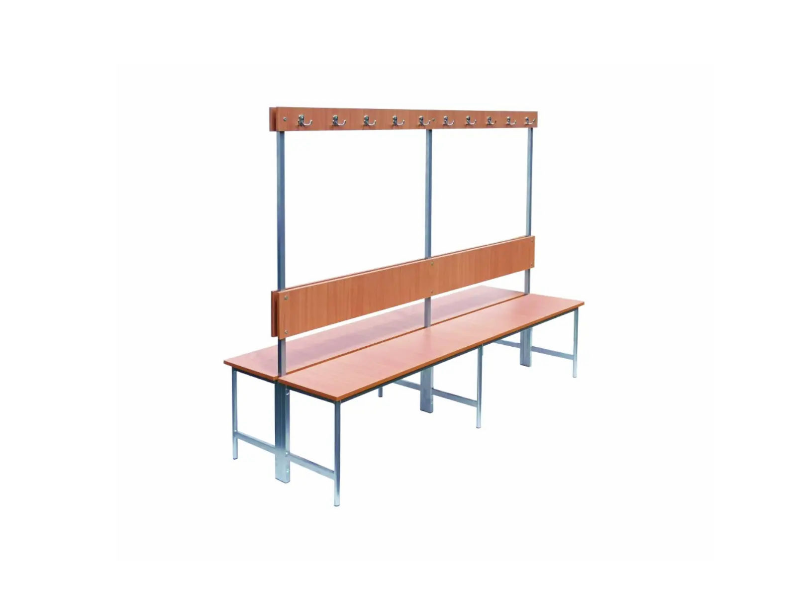 Ławka z wieszakami podwójna - płyta laminowana - 120 cm