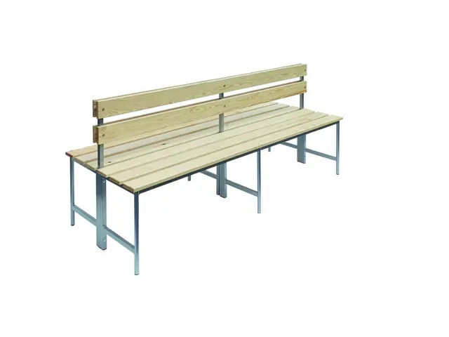 Ławka podwójna z oparciem - płyta laminowana - 150 cm