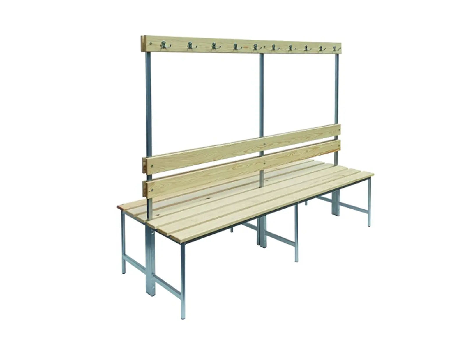 Ławka z wieszakami podwójna - deski sosnowe - 100 cm