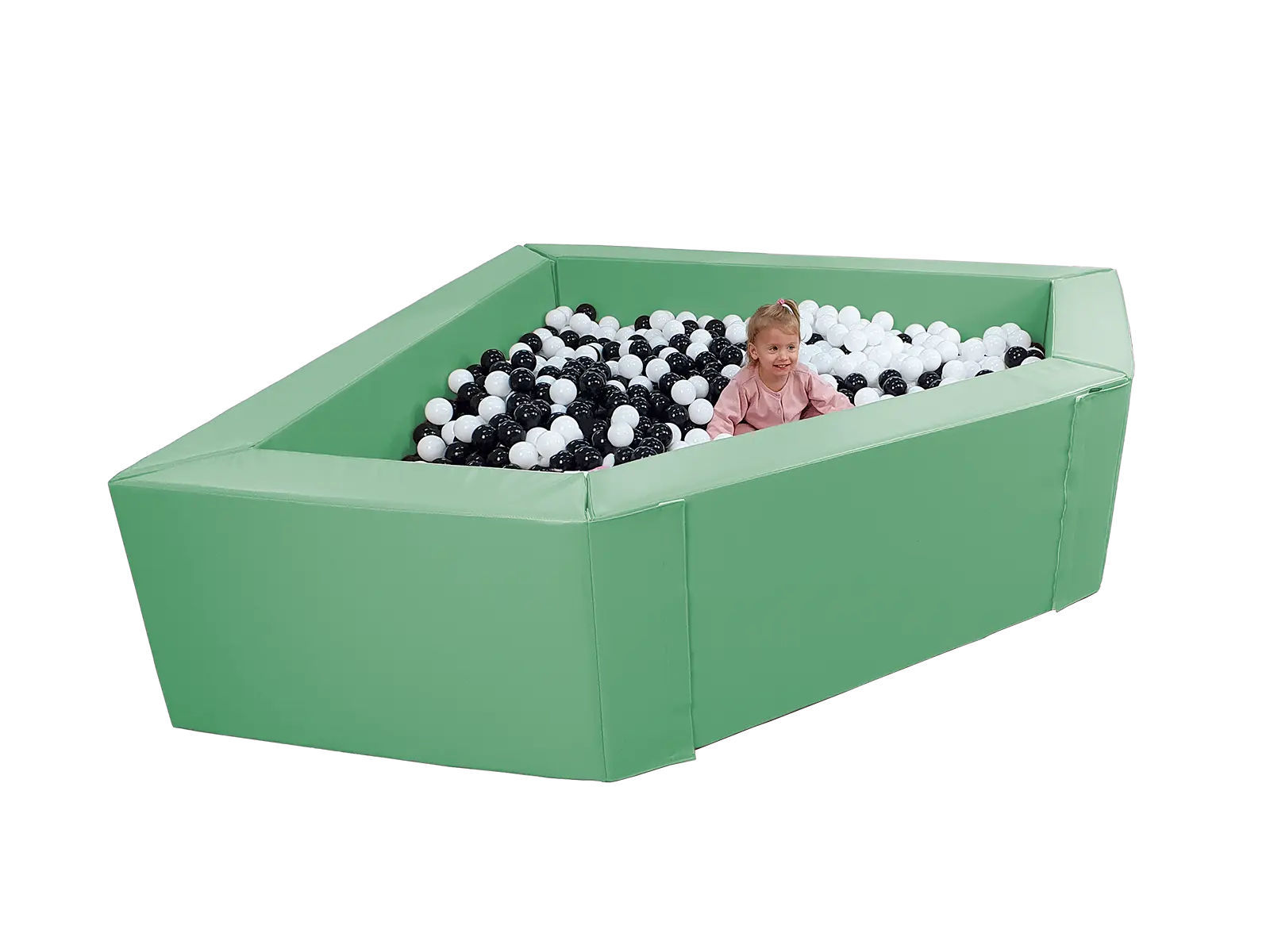 Corner Ball Pit – 2x2 m, Height: 60 cm, Eco-Leather incl. balls
