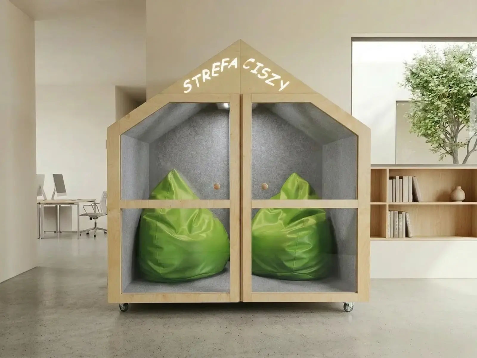 Domek akustyczny do strefy ciszy - zamknięty
