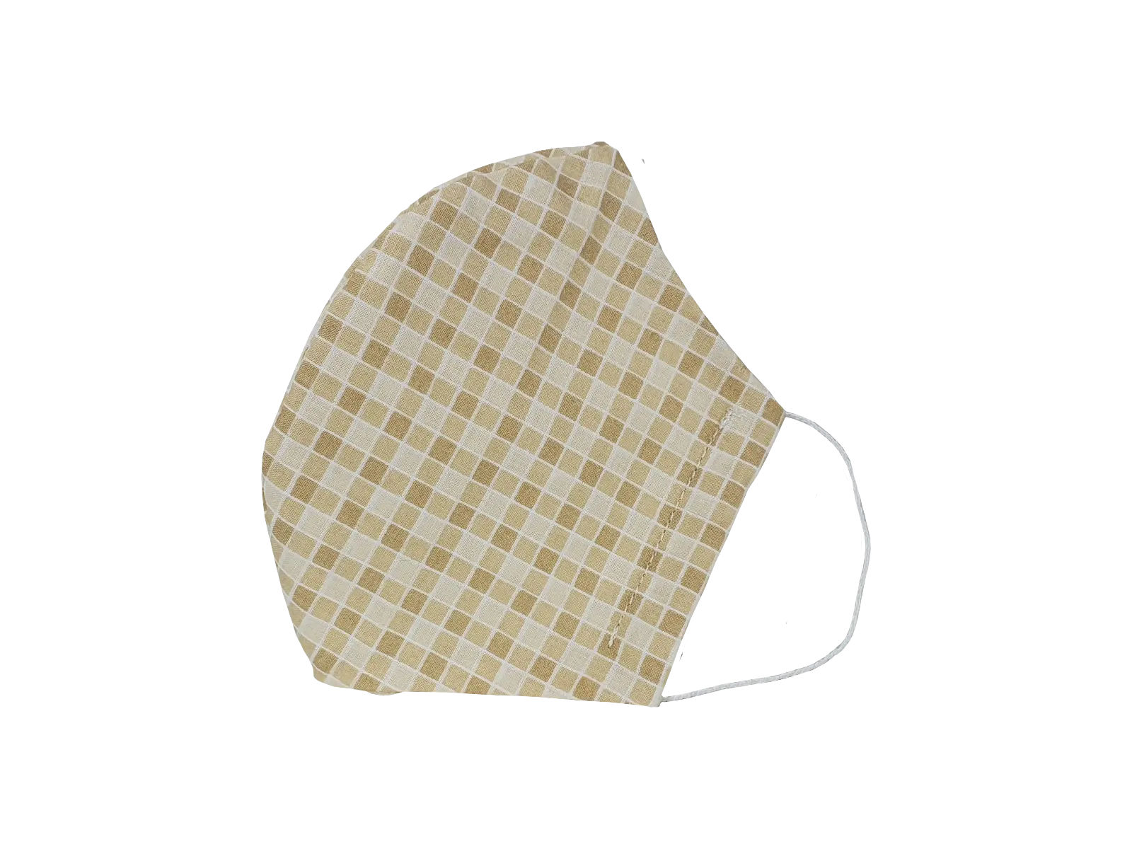 Dziecięca Maseczka Bawełniana Pełna Dwuwarstwowa, kolor brązowa krata