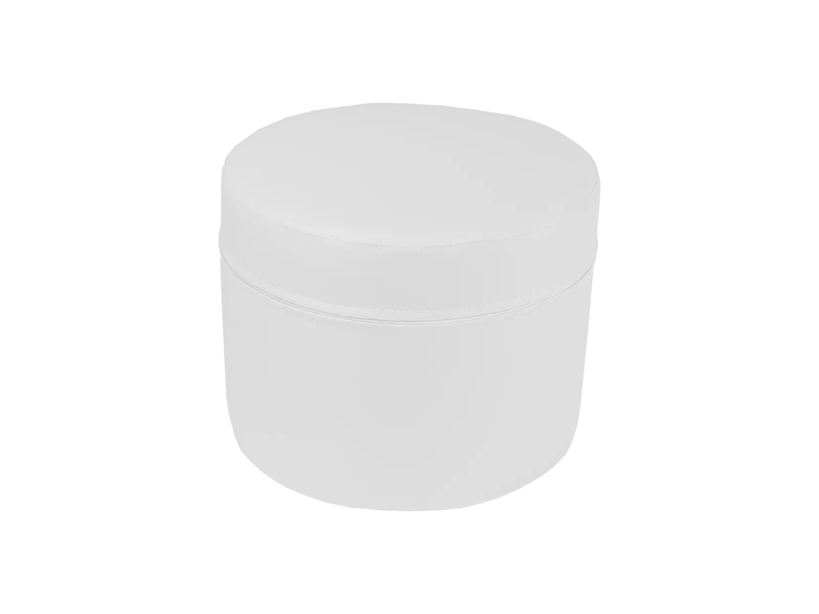 White Large Round Pouf