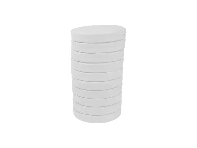 White Foam Block Set – Round Cushions 30 × 5 cm – 10 pcs.